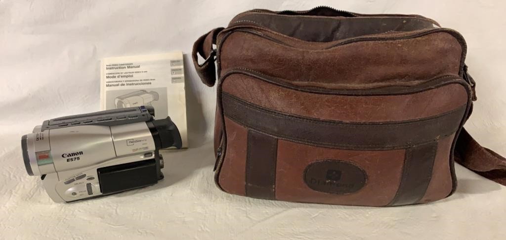 CANON ES75 CAMCORDER AND BAG