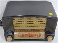 Brown General Electric Table Top Radio W/ Brass