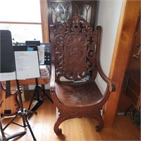 Antique Carved Throne Chair