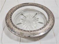 SILVERPLATE TRIMMED ASHTRAY