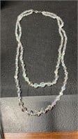 Vintage Double Strand Crystal Necklace 24" - 28"