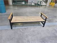 Metal with Oak benches around 6 ft