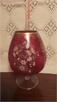 Ruby Red Large Glass Footed Compote