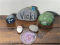 Miscellaneous decorated rocks