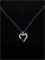 10K Gold necklace with Heart Pendant and Diamonds