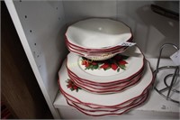 POINSETTIA DECORATED PLATES AND BOWLS