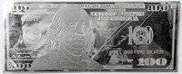 Coin 1 Troy Ounce .999 Fine Silver $100 Note
