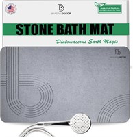 Diatomite Stone Bath Mat (23.5x15.5 Gray)
