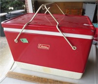 Vintage red Coleman cooler