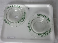 PR. GLASS 7UP ASHTRAYS