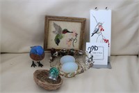 Decorative bird and egg lot