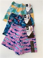 3 New Pairs Kids Size 3T Resort Swim Trunks