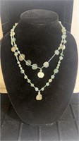Sterling Roman glass 2 tier necklace