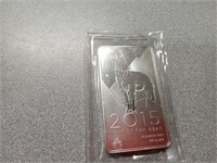 10oz, .999 silver year of the goat bar.
