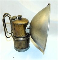 1920's JUSTRITE Brass Carbide Miners Lamp USA