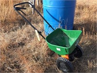 55 Gal. Plastic Barrel & Seed Spreader