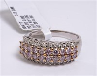 18K White Gold Ring w/ Pink Diamonds - CJ.