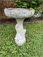 Bird Bath with Rabbits on Base, Measures 23"H x