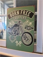 Born Free Choppers Tin Sign
