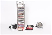 CD Tower/CD's, Alarm Clock, Personal Fan