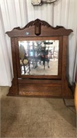 ANTIQUE OAK DRESSER MIRROR