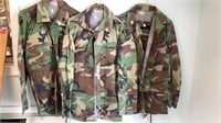 Three US Army camouflage blouses and one pair of