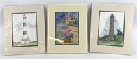 3 Small Matted Watercolor Prints