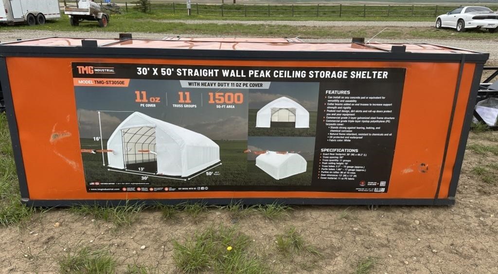 Unused 30' x  50' Shelter Straight Wall