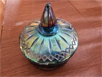 Carnival Glass Lidded Bowl