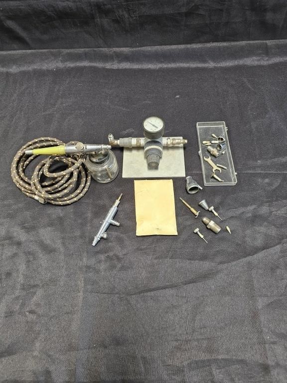 Vintage Paasche air brush kit with extra parts,