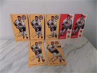 6 Signed Pierre Pilote + 1 Signed  Dennis Hull