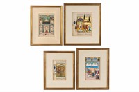 FOUR ANTIQUE INDO-PERSIAN ILLUMINATED MINIATURES