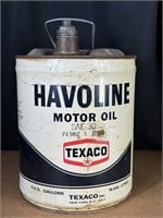 TEXACO Havoline Motor Oil 5 Gal Can