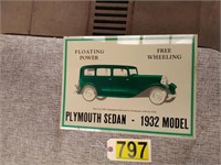 Plymouth Sedan Tin Sign
