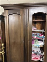 VTG ARMOIRE W CONTENTS NEEDS NEW WALL PANEL