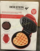 Holstein Personal Heart Shaped Waffle Maker