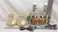 F6) MATCHING PAIR OF SMALL VICTORIAN FIGURAL LAMPS