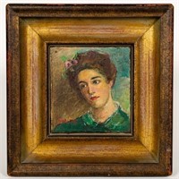 David Burliuk Small Signed Oil Portrait, "Patty"