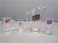 *Vintage Schlitz Beer Pitcher & Glasses