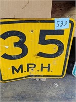 35 MPH Sign