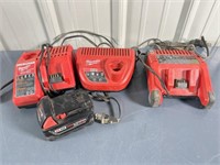 Milwaukee Battery Chargers And M18 Battery