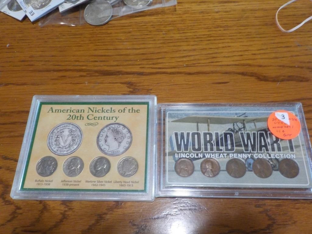 20th Cent. Nickels, WWI Wheat penny all