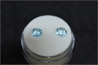 2.05 Ct. Round Brilliant Cut Aquamarine Gemstones