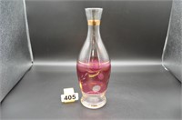 Cut to Clear Cranberry and Gold Carafe Decanter