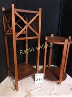 Two Wooden Plant Stands