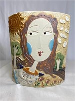 #2 Ceramic Vase - Woman w/ 7/17 Calendar