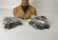 Black and Silver Pyramid Style Statement Sets