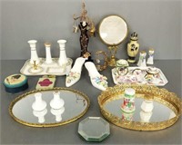 Collection of Limoges, etc. dresser items