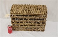 Natural Fiber Woven Trunk w/ Hinged Lid