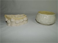 Belleek Porcelain Salt Boat & Flower Spooner 4th